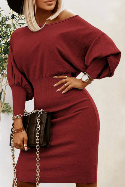 Kleid mit gerüschten Laternenärmeln