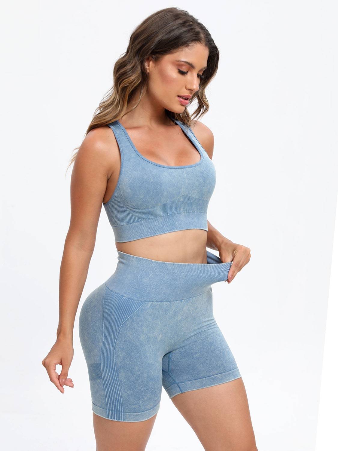 Scoop Neck Wide Strap Top and Shorts Active Set - Siennasass
