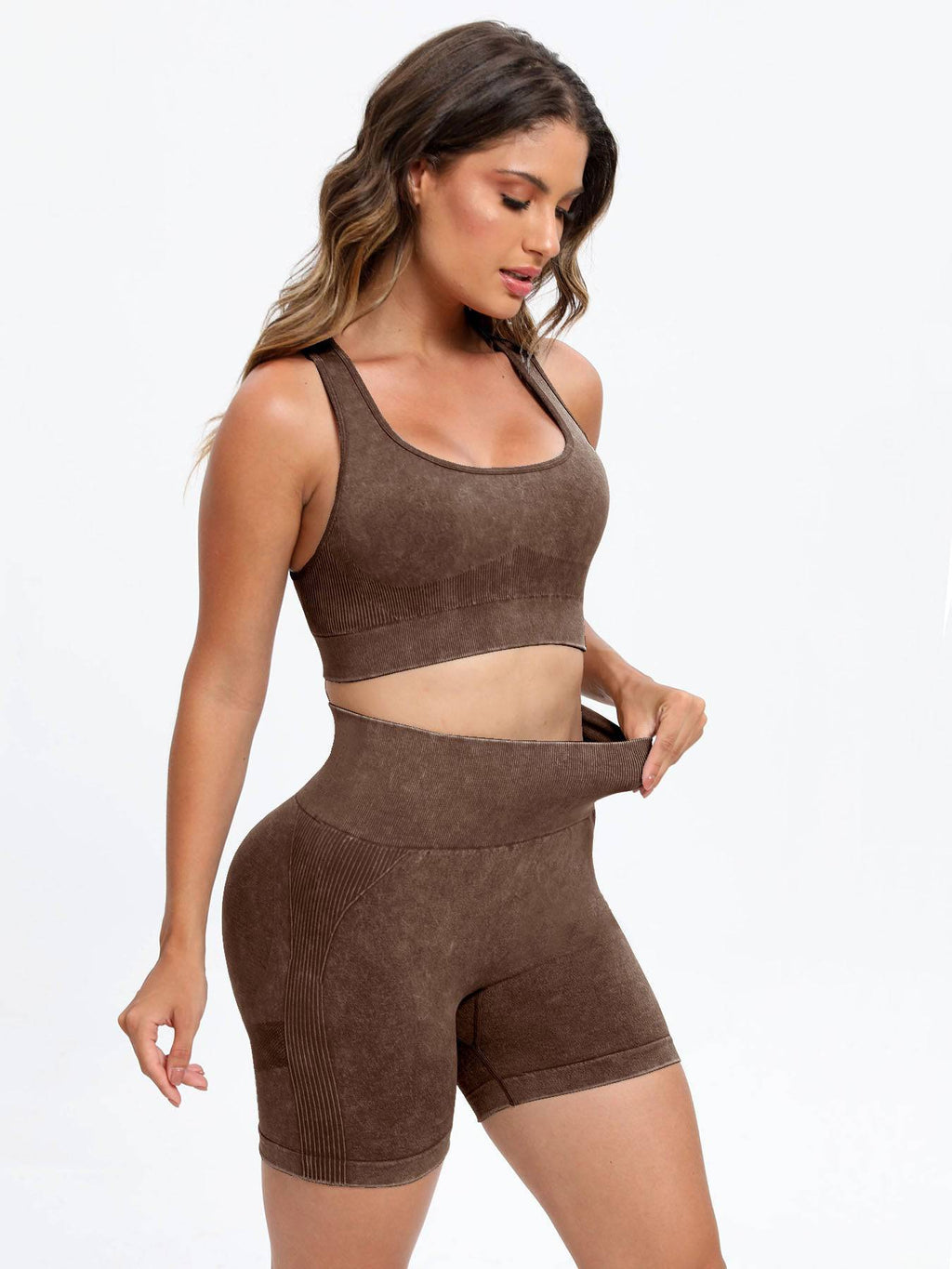 Scoop Neck Wide Strap Top and Shorts Active Set - Siennasass