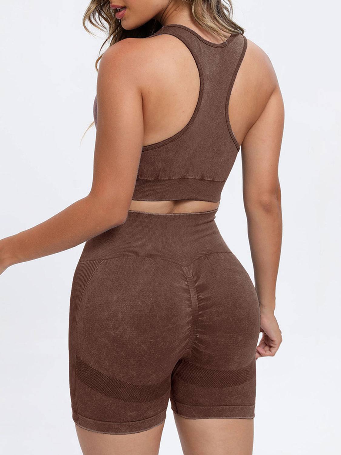 Scoop Neck Wide Strap Top and Shorts Active Set - Siennasass