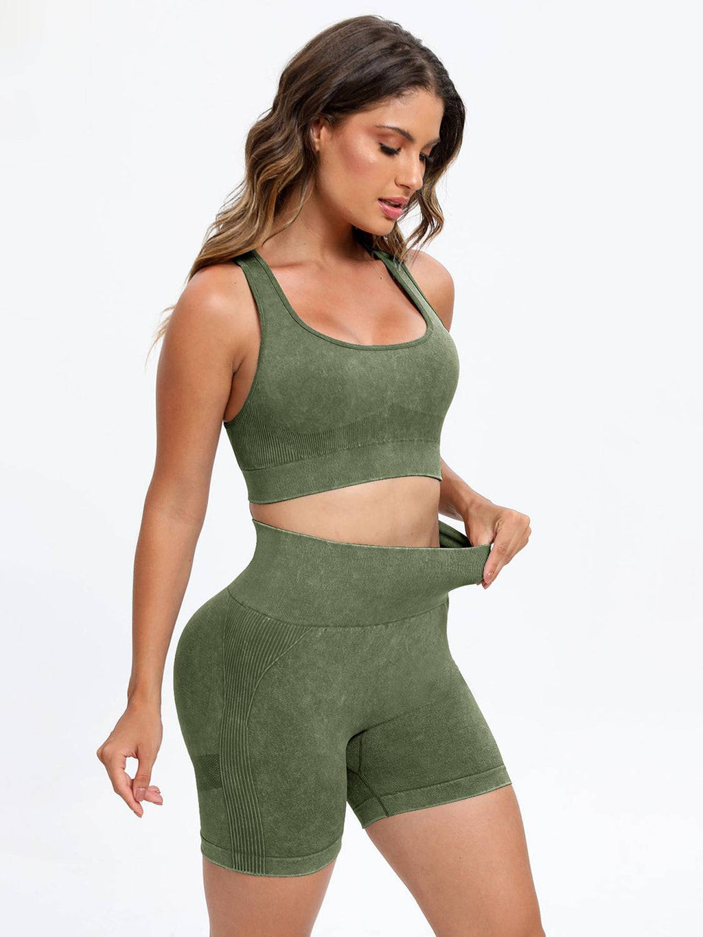 Scoop Neck Wide Strap Top and Shorts Active Set - Siennasass