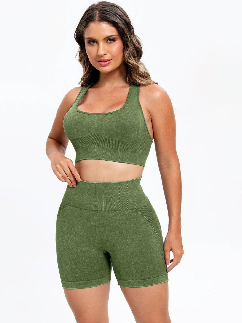 Scoop Neck Wide Strap Top and Shorts Active Set - Siennasass