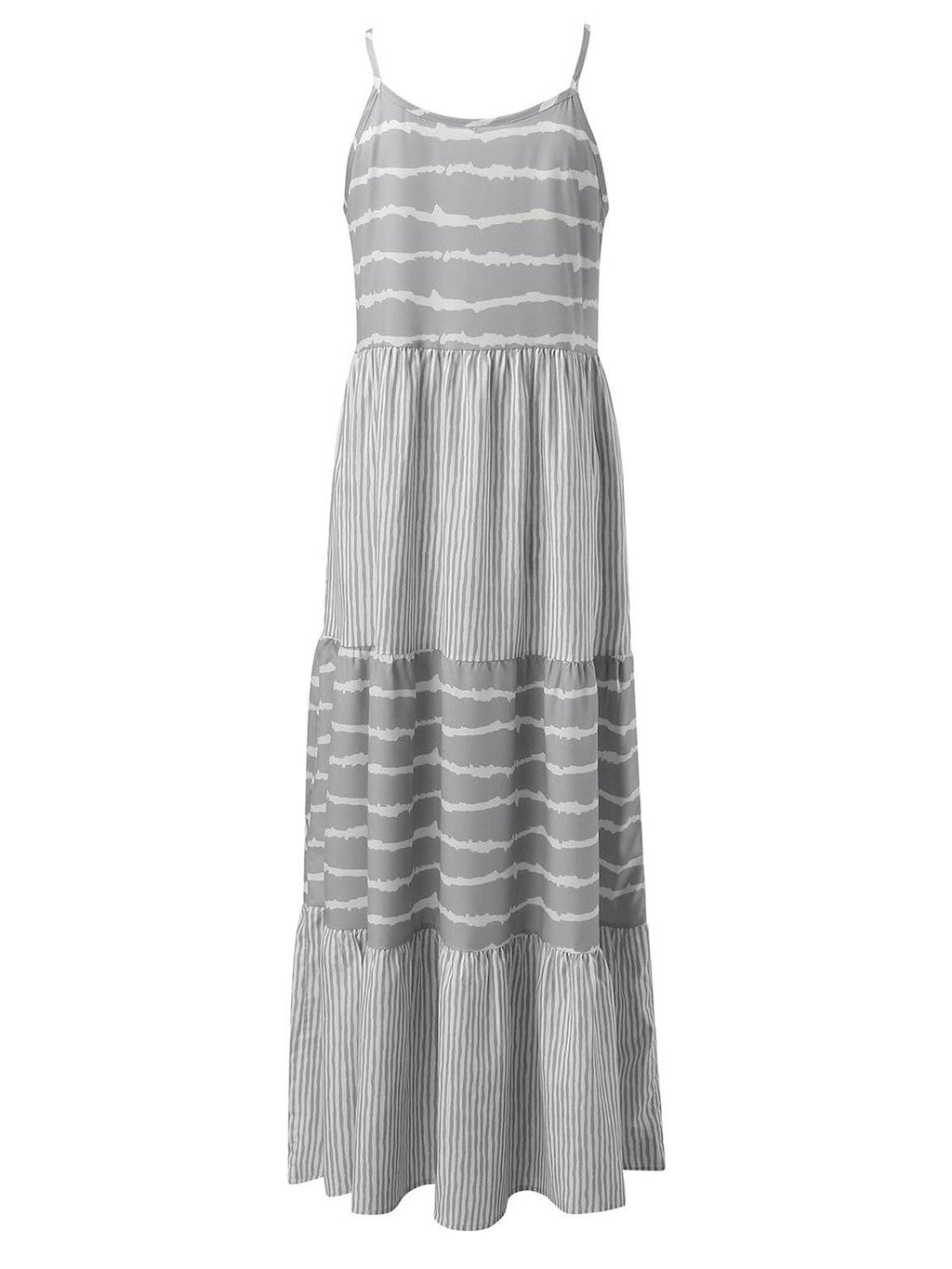 Tiered Striped Sleeveless Cami Dress - Siennasass