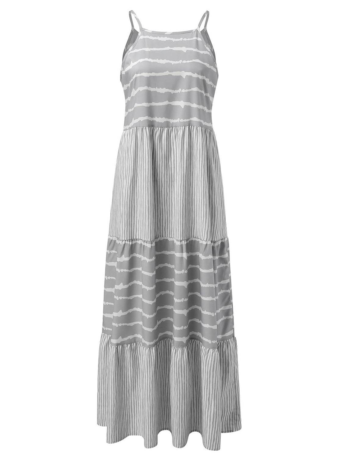 Tiered Striped Sleeveless Cami Dress - Siennasass
