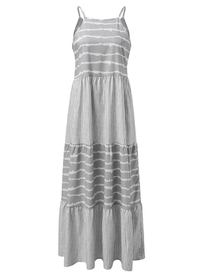 Tiered Striped Sleeveless Cami Dress - Siennasass