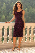 Sequin Sleeveless Slit Dress - Siennasass