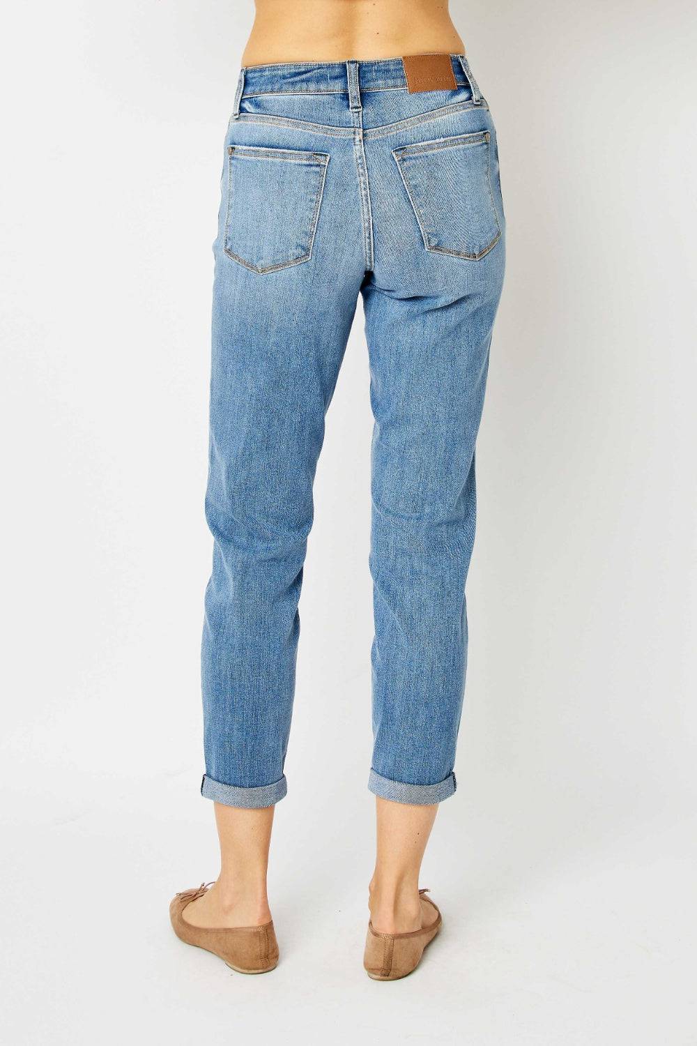 Judy Blue Full Size Cuffed Hem Slim Jeans - Siennasass