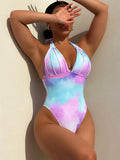 Tie-Dye Halter Neck One-Piece Swimsuit - Siennasass