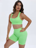 Scoop Neck Wide Strap Top and Shorts Active Set - Siennasass