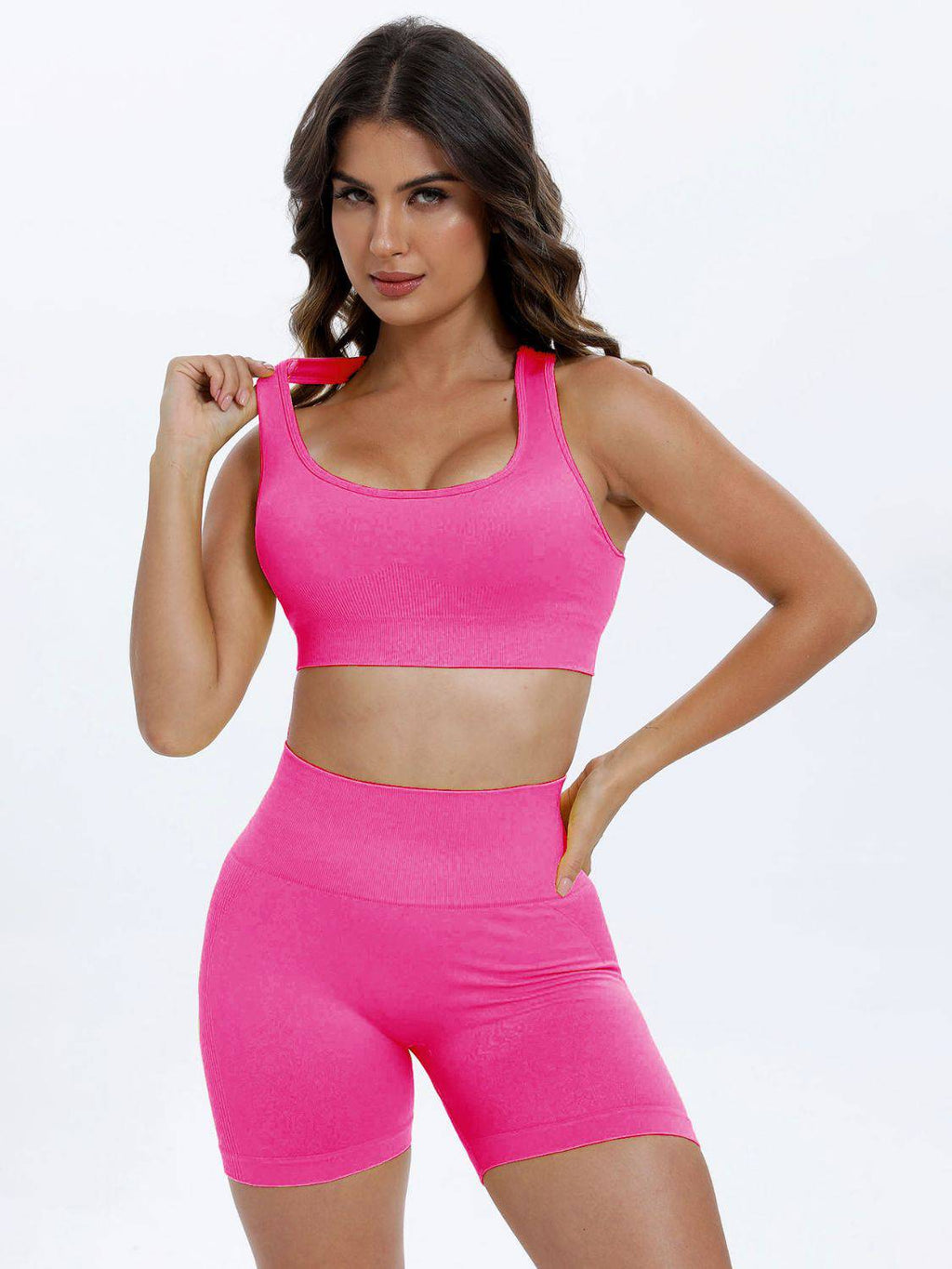 Scoop Neck Wide Strap Top and Shorts Active Set - Siennasass