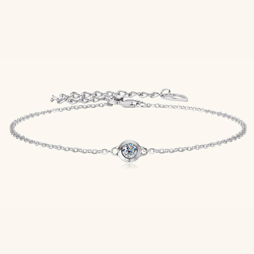 Inlaid Moissanite 925 Sterling Silver Bracelet - Siennasass