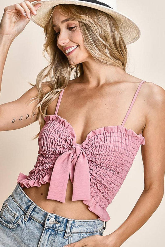 BiBi Camisole mit gerüschtem, gesmoktem Banddetail