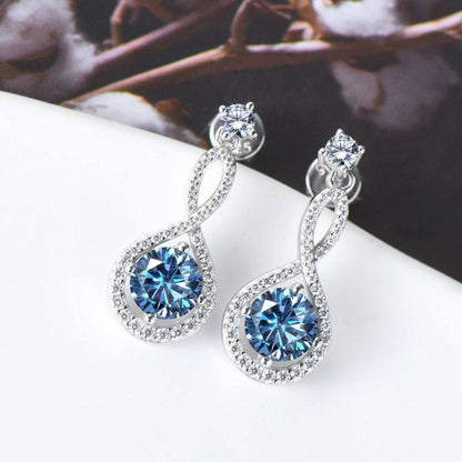 1 Carat Moissanite 925 Sterling Silver Earrings - Siennasass