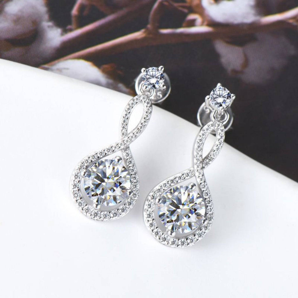 1 Carat Moissanite 925 Sterling Silver Earrings - Siennasass