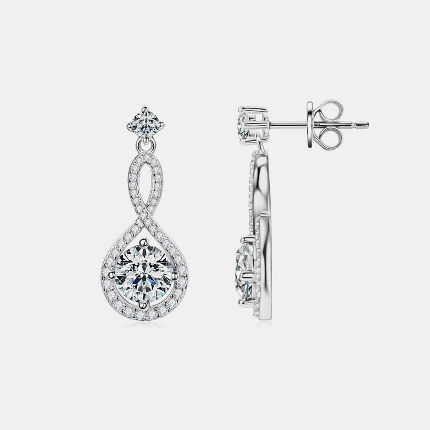 1 Carat Moissanite 925 Sterling Silver Earrings - Siennasass