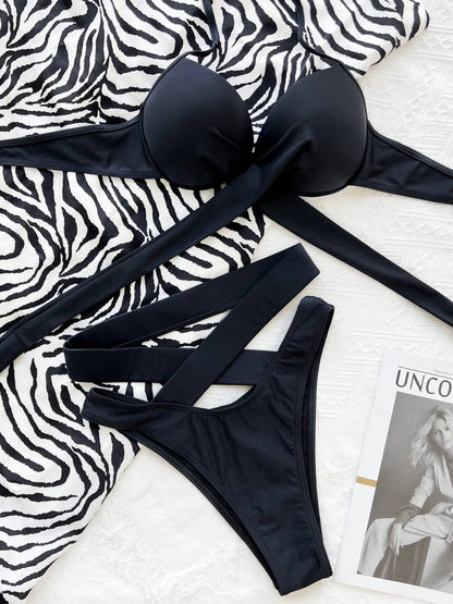 Crisscross Halter Neck Bikini Set - Siennasass