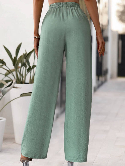 Tied High Waist Wide Leg Pants - Siennasass