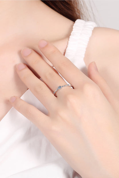 Moissanite 925 Sterling Silver Rhodium-Plated Ring - Siennasass
