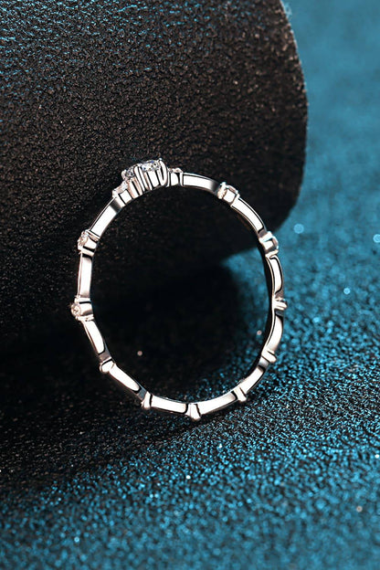 Moissanite 925 Sterling Silver Rhodium-Plated Ring - Siennasass