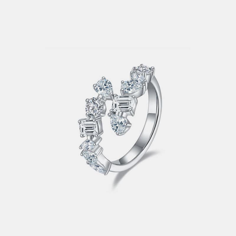 2.6 Carat Moissanite 925 Sterling Silver Bypass Ring - Siennasass