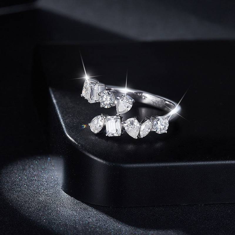 2.6 Carat Moissanite 925 Sterling Silver Bypass Ring - Siennasass