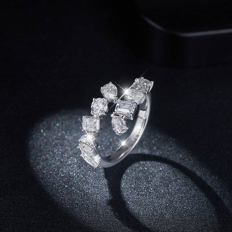2.6 Carat Moissanite 925 Sterling Silver Bypass Ring - Siennasass