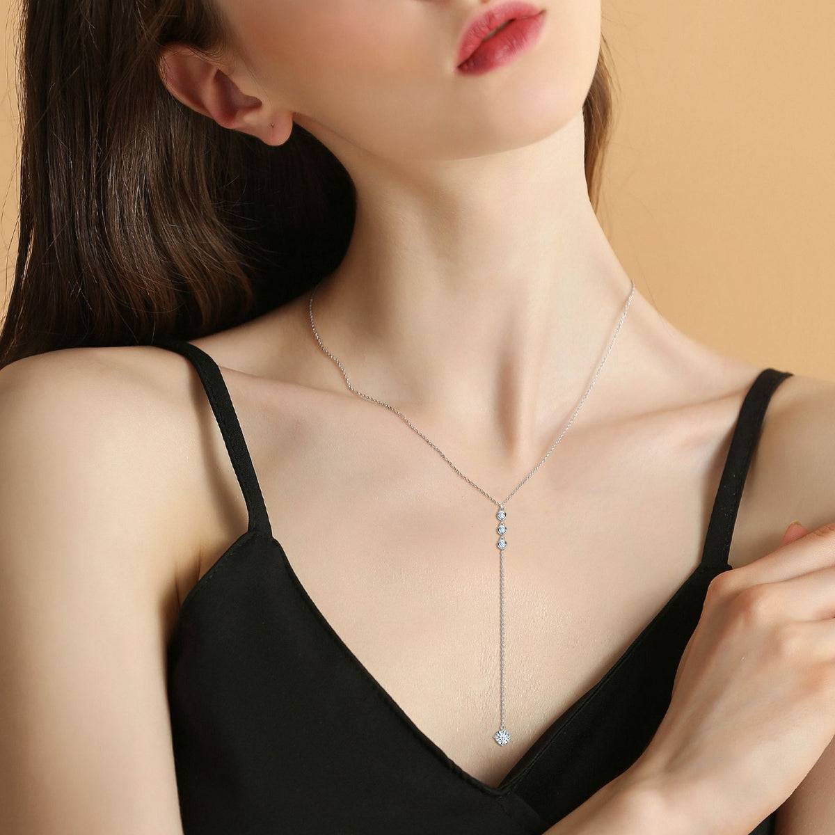 1.3 Carat Moissanite 925 Sterling Silver Drop Necklace - Siennasass