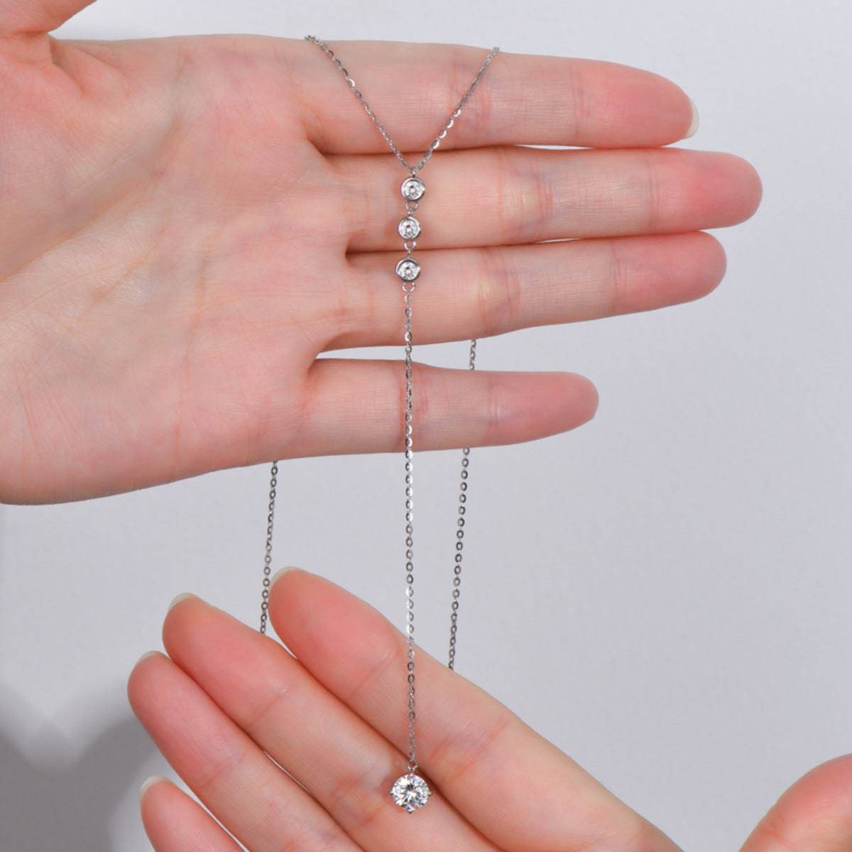 1.3 Carat Moissanite 925 Sterling Silver Drop Necklace - Siennasass
