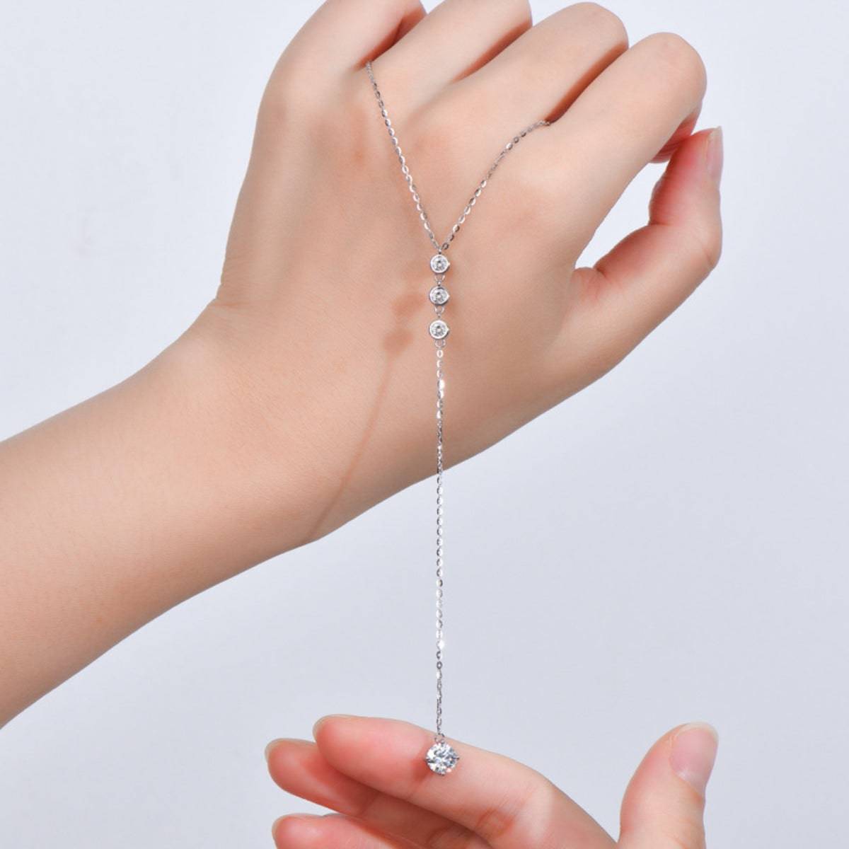 1.3 Carat Moissanite 925 Sterling Silver Drop Necklace - Siennasass