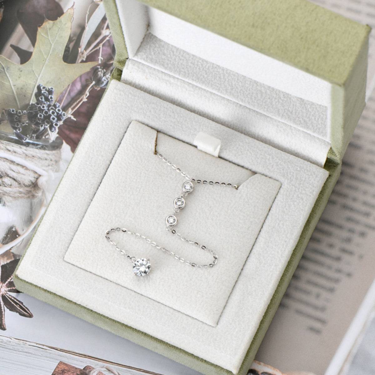 1.3 Carat Moissanite 925 Sterling Silver Drop Necklace - Siennasass