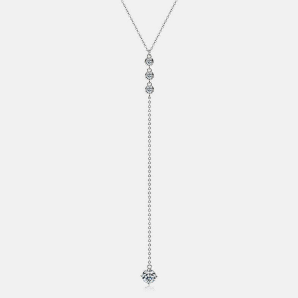 1.3 Carat Moissanite 925 Sterling Silver Drop Necklace - Siennasass
