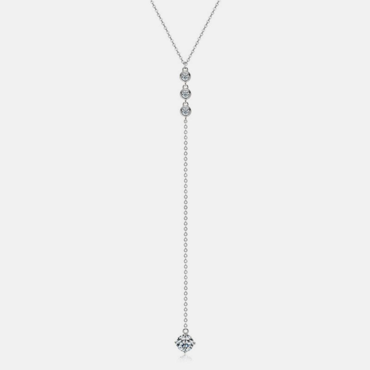 1.3 Carat Moissanite 925 Sterling Silver Drop Necklace - Siennasass