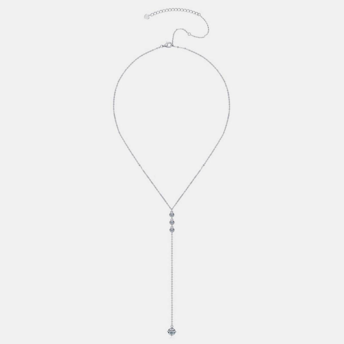 1.3 Carat Moissanite 925 Sterling Silver Drop Necklace - Siennasass
