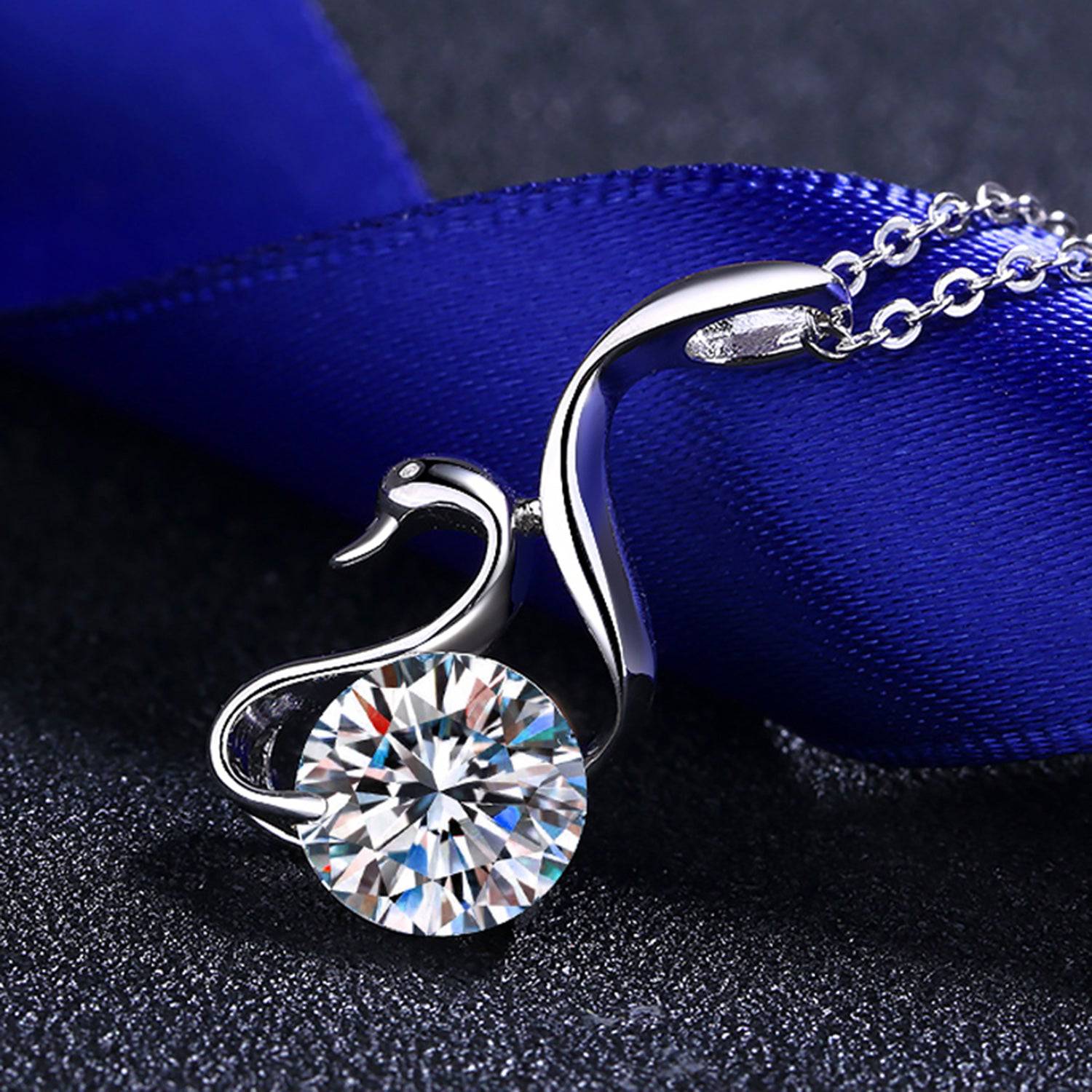 2 Carat Moissanite 925 Sterling Silver Necklace - Siennasass