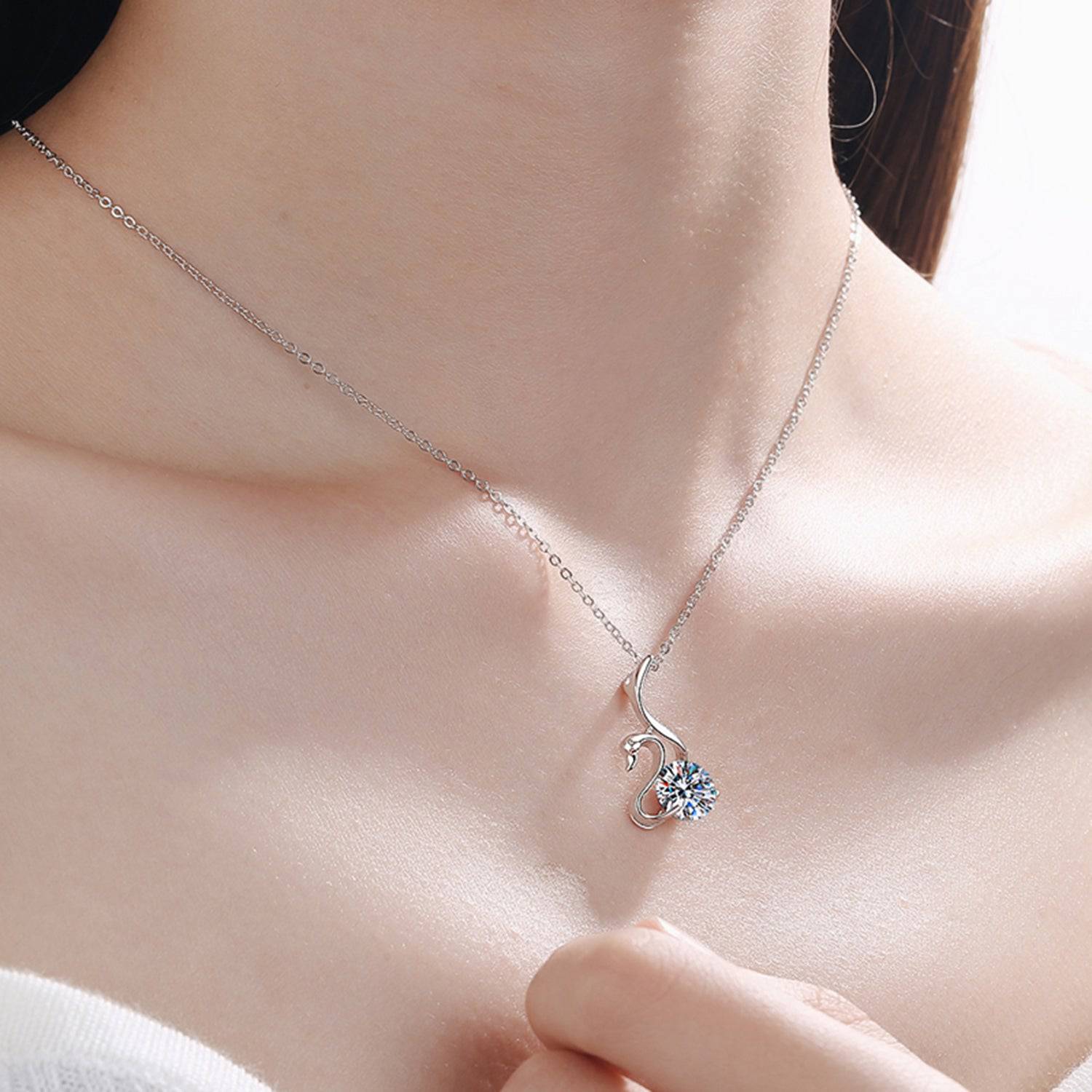 2 Carat Moissanite 925 Sterling Silver Necklace - Siennasass