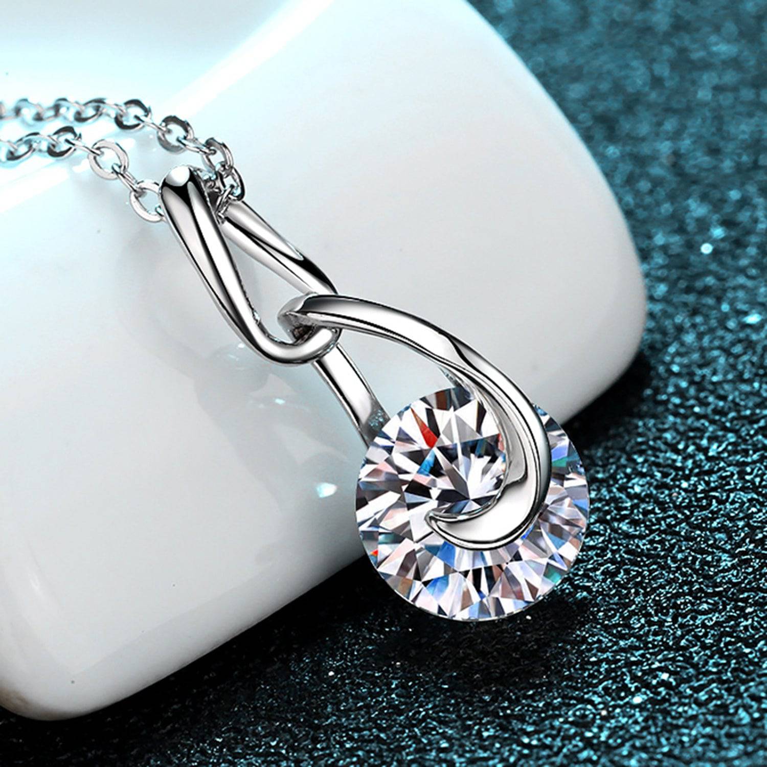 2 Carat Moissanite 925 Sterling Silver Necklace - Siennasass