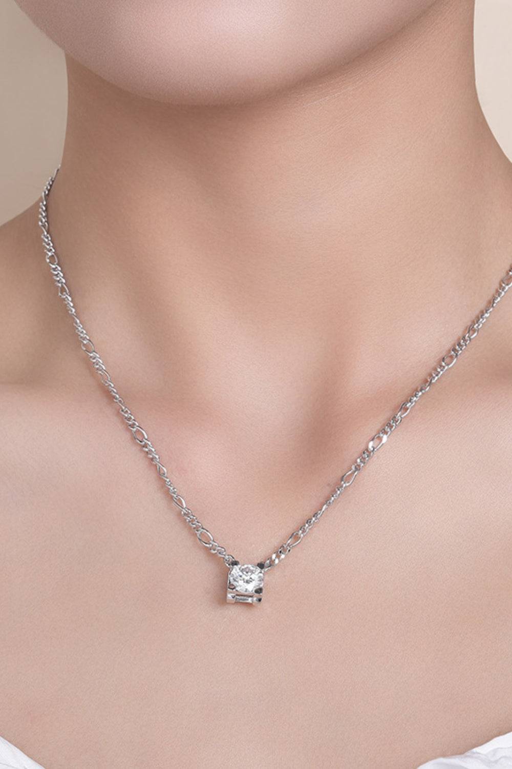 2 Carat Moissanite 925 Sterling Silver Pendant Necklace - Siennasass