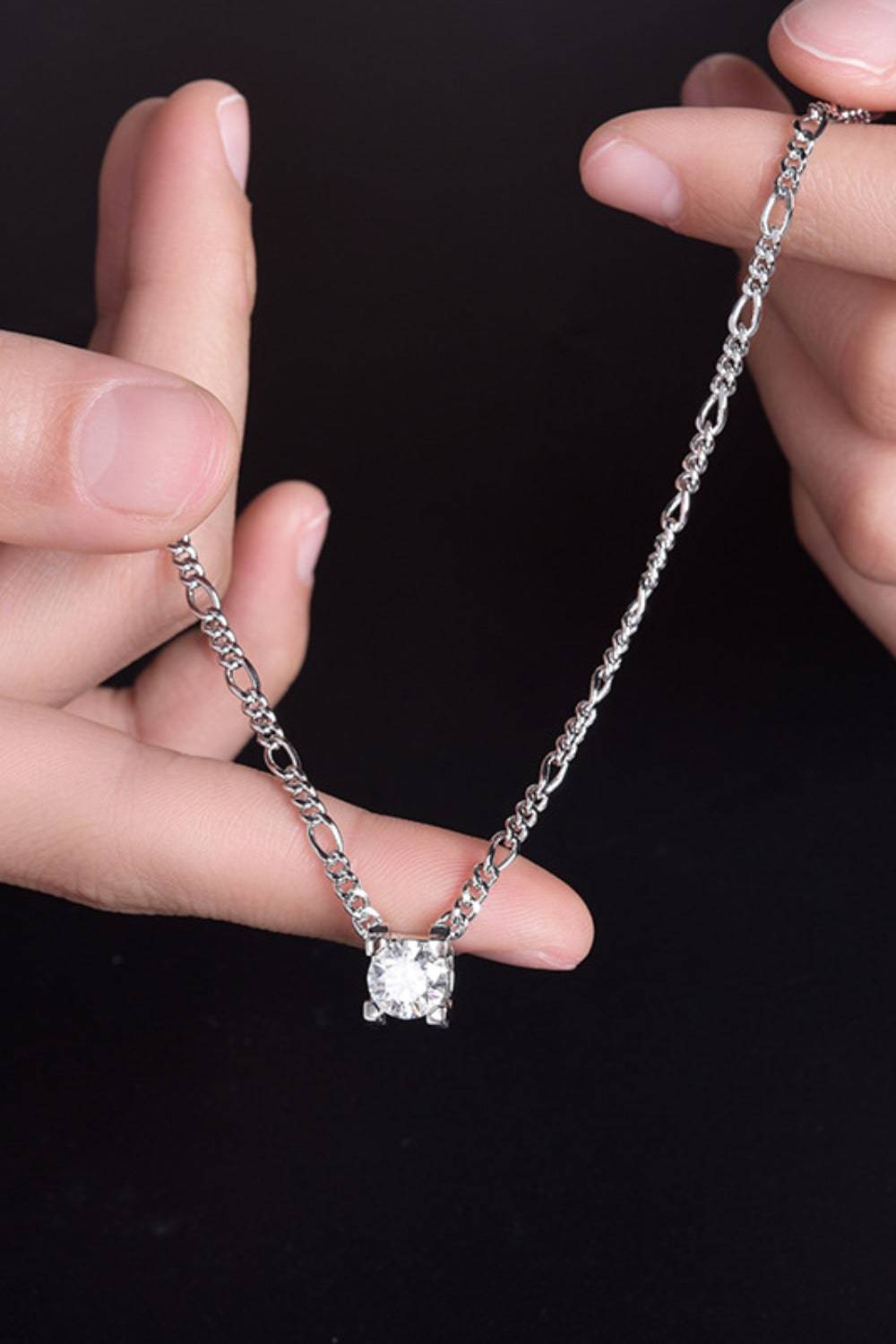 2 Carat Moissanite 925 Sterling Silver Pendant Necklace - Siennasass