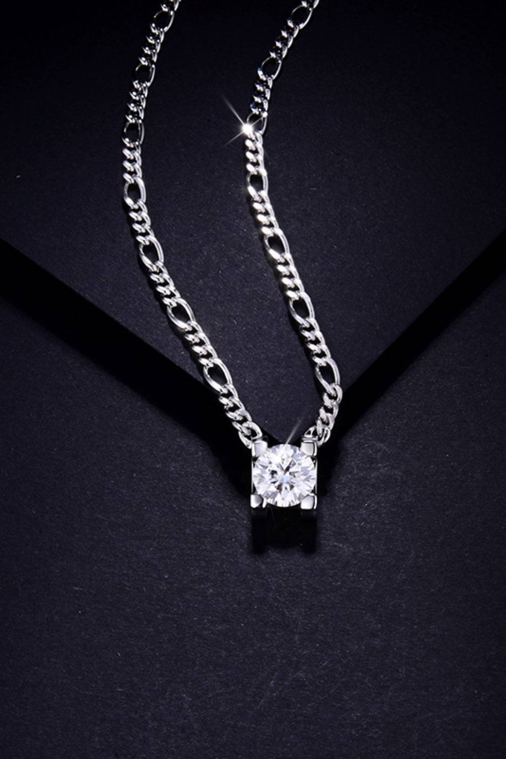 2 Carat Moissanite 925 Sterling Silver Pendant Necklace - Siennasass