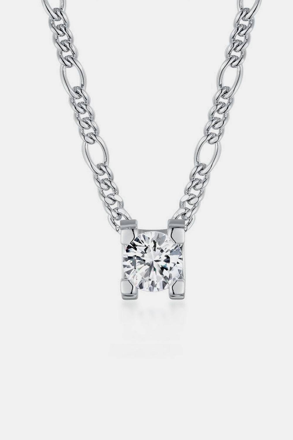 2 Carat Moissanite 925 Sterling Silver Pendant Necklace - Siennasass