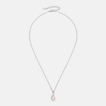 925 Sterling Silver Inlaid Moissanite Infinity Pendant Necklace - Siennasass