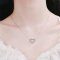 Moissanite 925 Sterling Silver Heart Shape Necklace - Siennasass