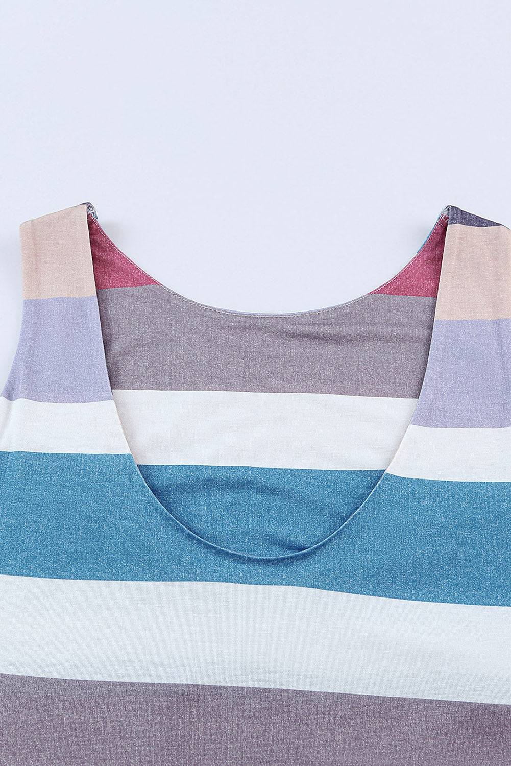 Striped Slit Sleeveless Maxi Dress - Siennasass