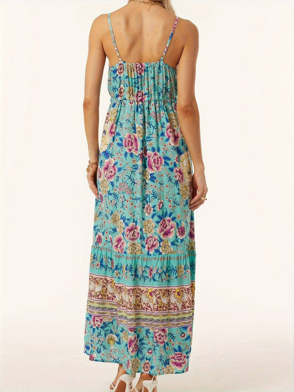 Printed Scoop Neck Midi Cami Dress - Siennasass