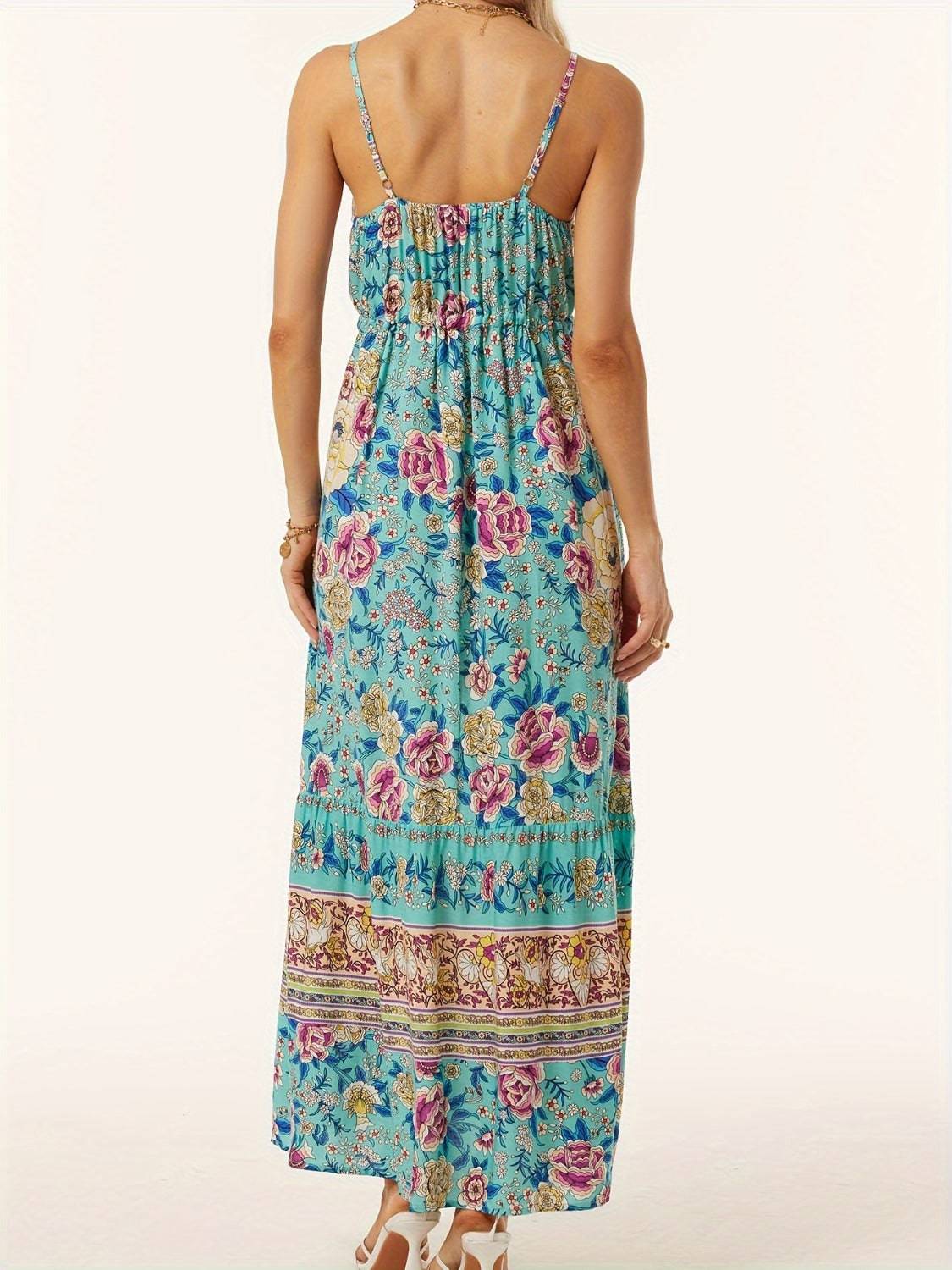 Printed Scoop Neck Midi Cami Dress - Siennasass