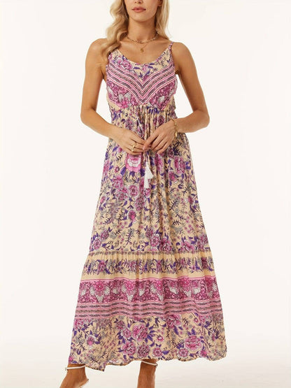 Printed Scoop Neck Midi Cami Dress - Siennasass