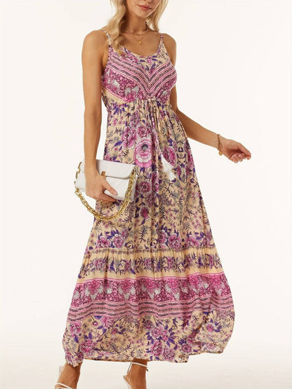 Printed Scoop Neck Midi Cami Dress - Siennasass