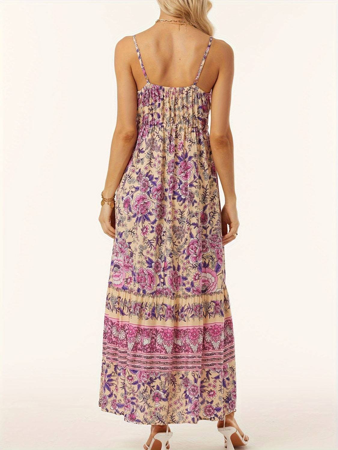 Printed Scoop Neck Midi Cami Dress - Siennasass