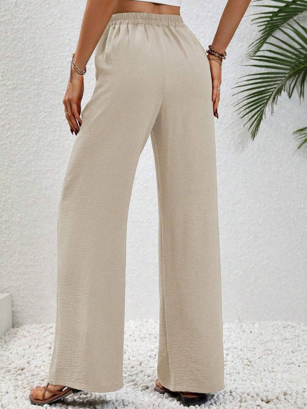 Wide Leg Drawstring Pants - Siennasass