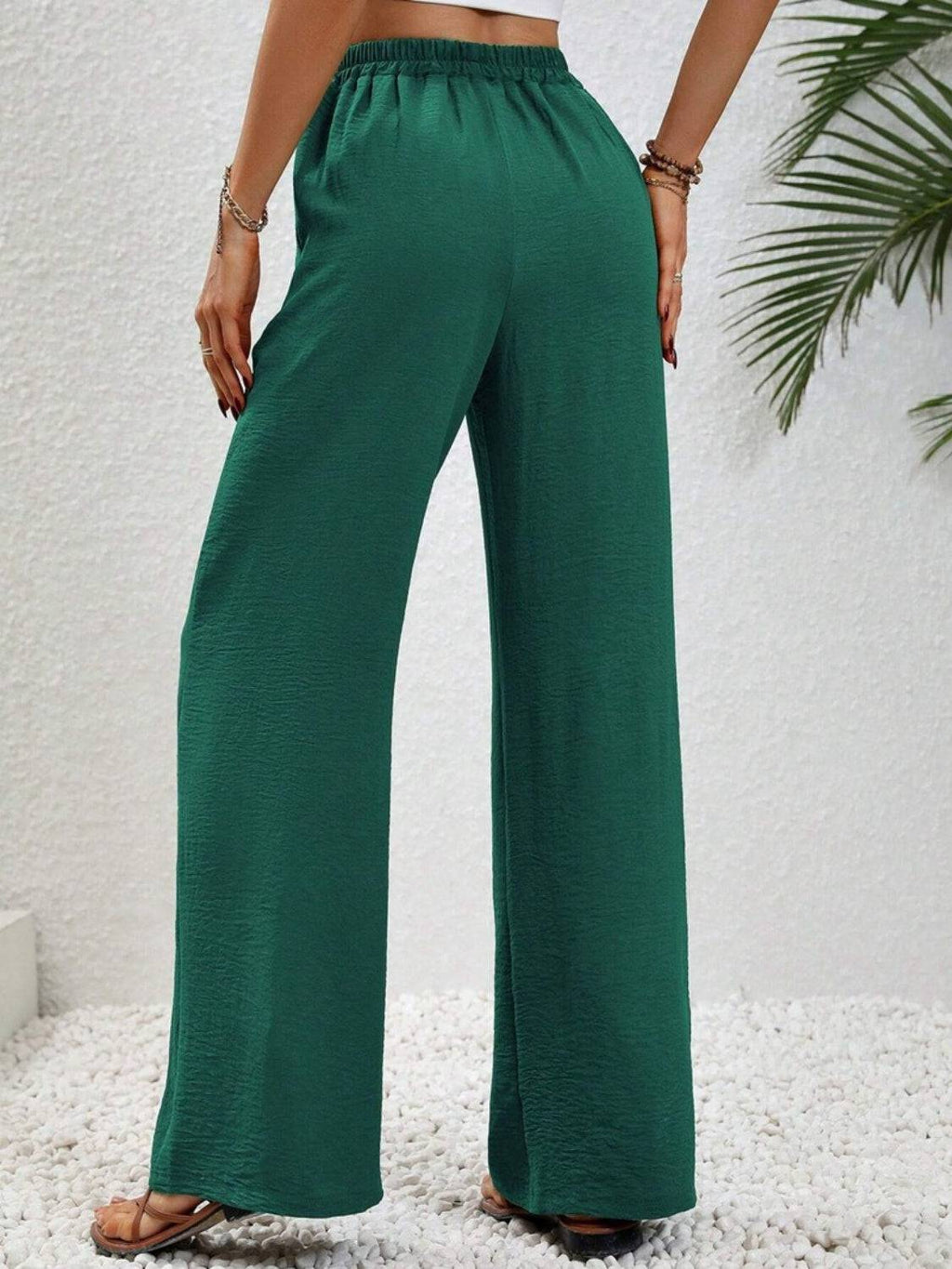 Wide Leg Drawstring Pants - Siennasass